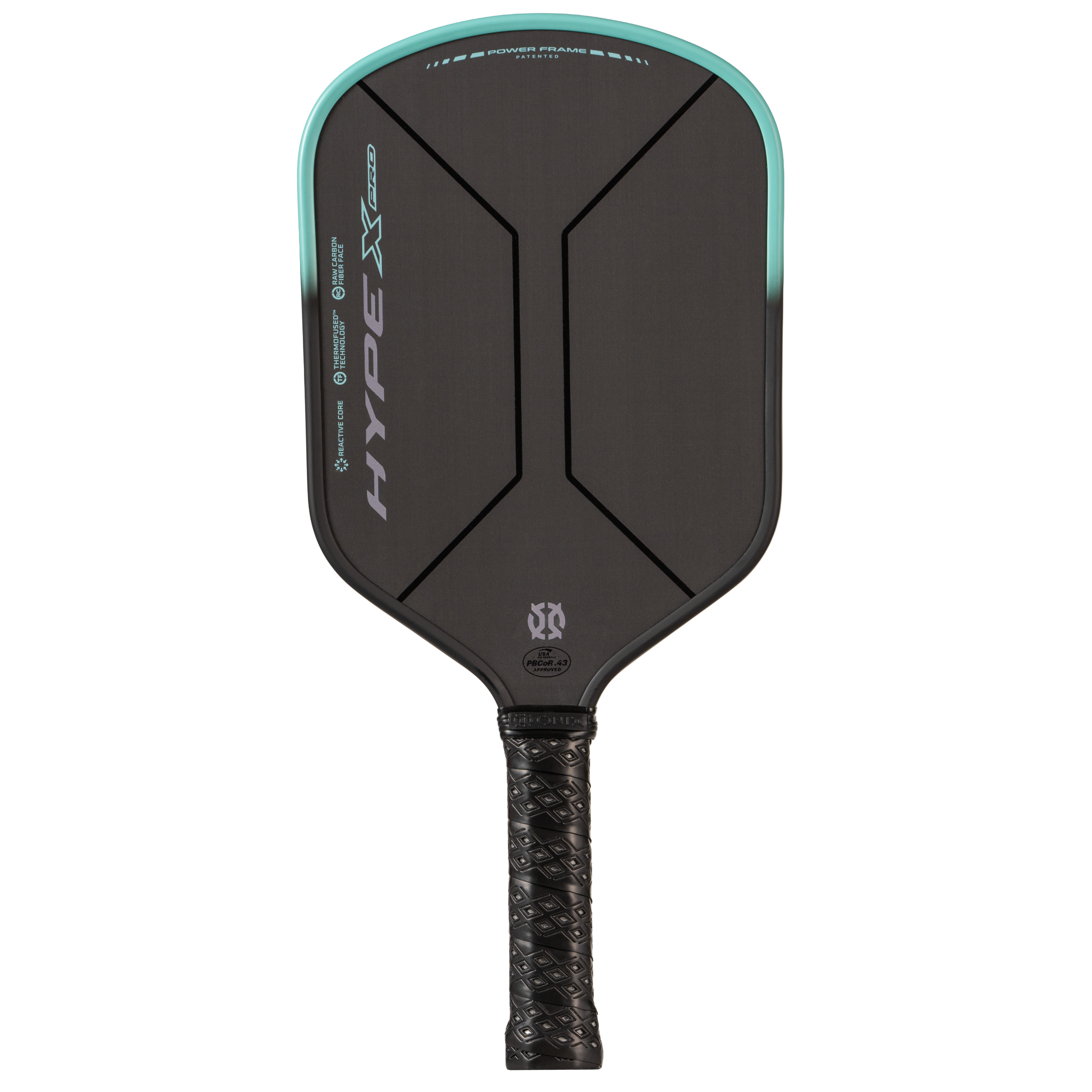 onix-pickleball-hype-x-pro-raw-carbon-pickleball-paddle-schwarz-blau-gr-n-teal image 1