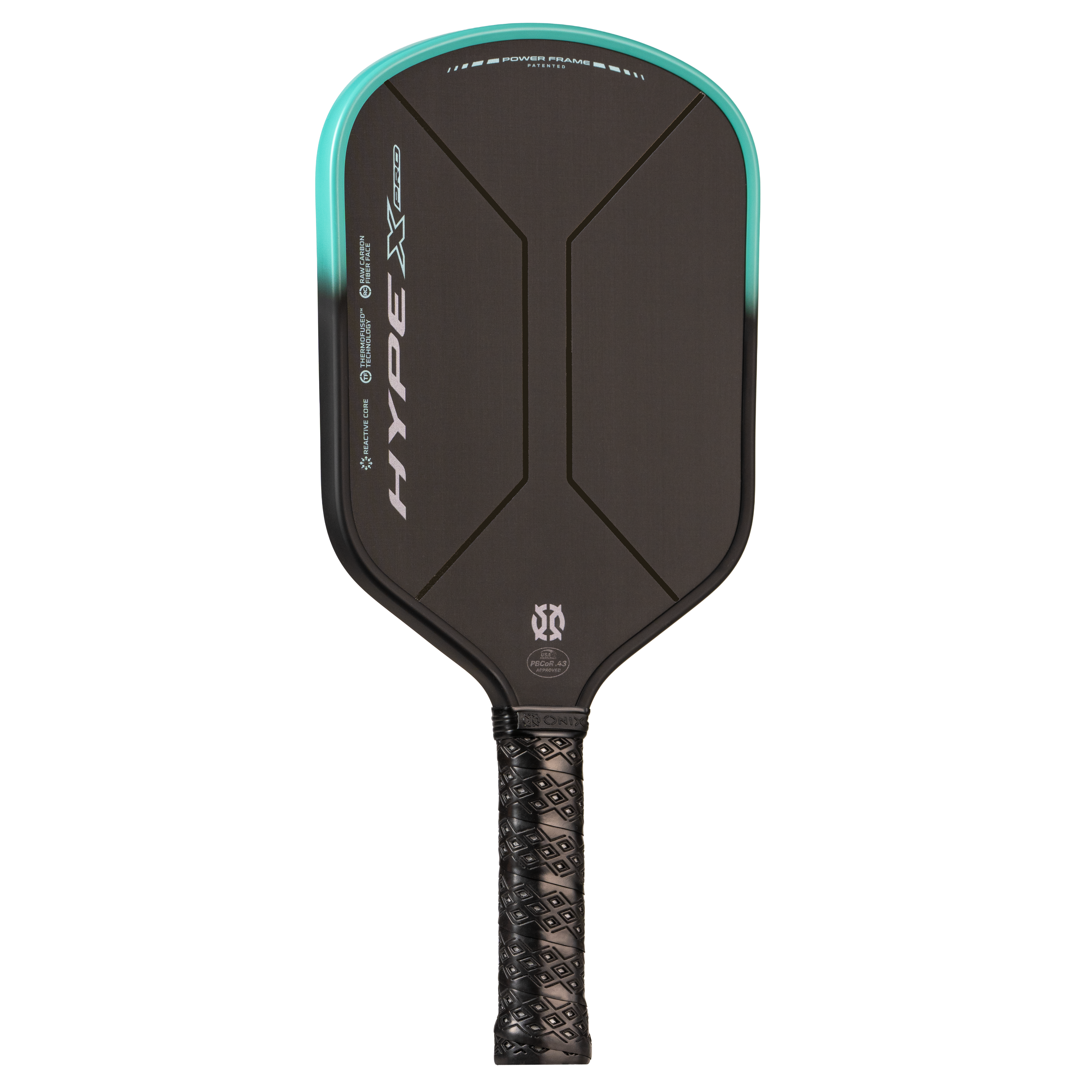 onix-pickleball-hype-x-pro-raw-carbon-pickleball-paddle-schwarz-blau-gr-n-teal image 2