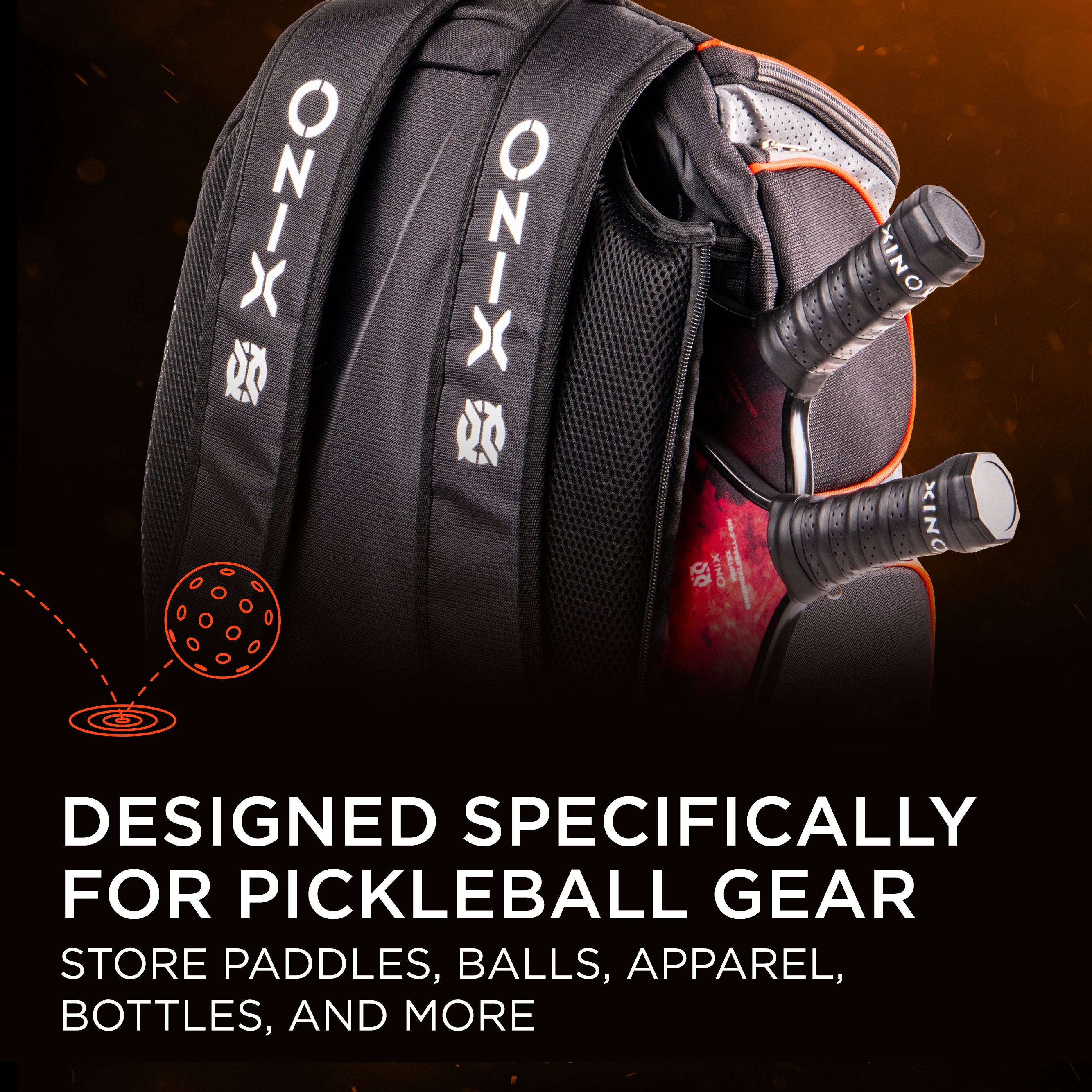 onix-pickleball-backpack-pickleball-rucksack-schwarz image 4