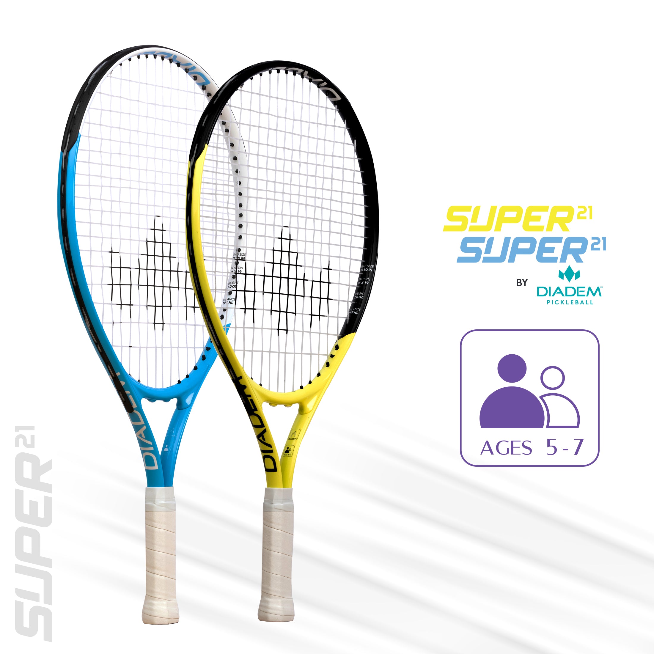 diadem-super-21-junior-tennisschl-ger-21-zoll-blau-gelb image 3