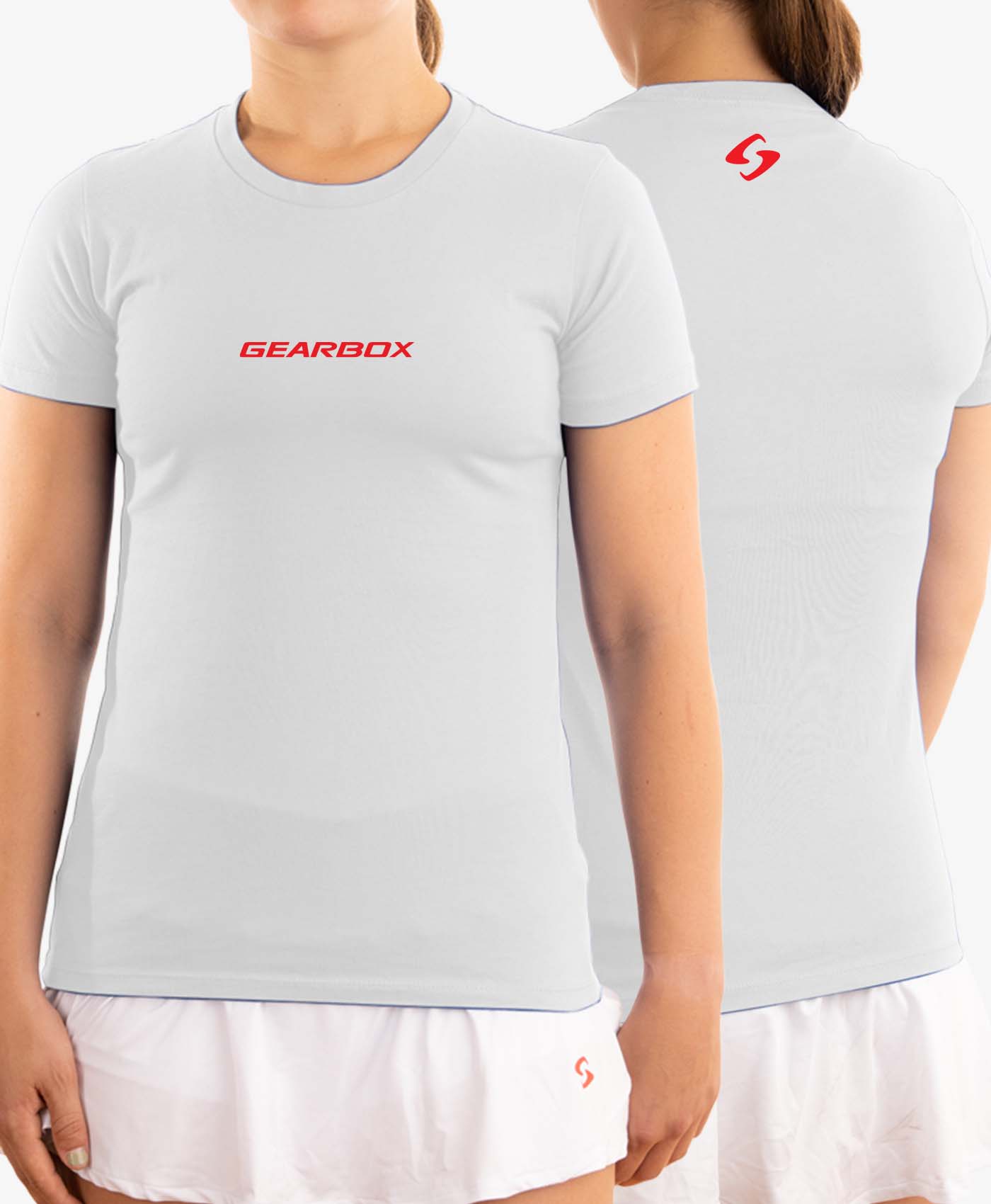 gearbox-emblem-womens-cotton-tee-white-damen-baumwollshirt image 2