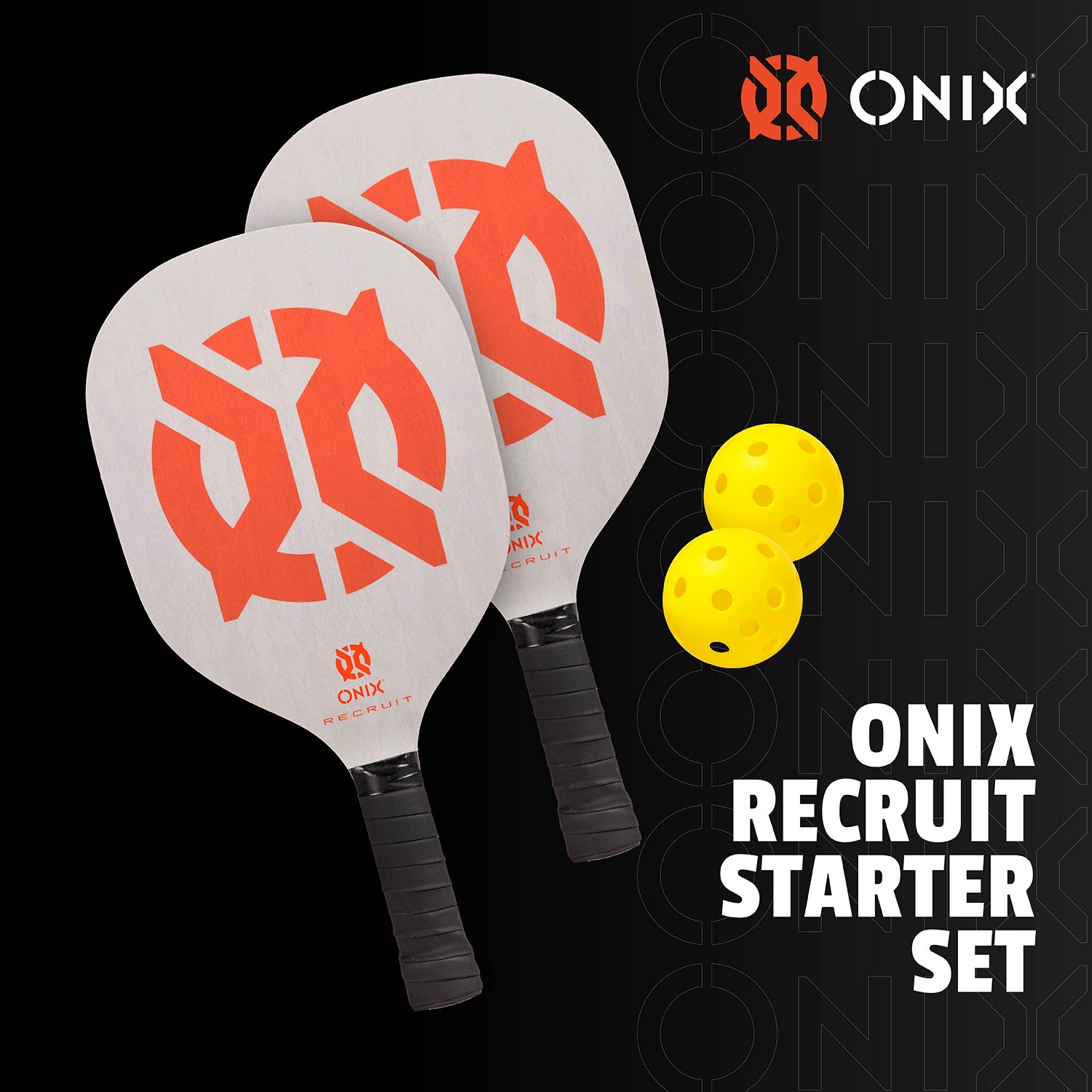 onix-pickleball-recruit-pickleball-starter-set-2-holz-paddles-b-lle image 2