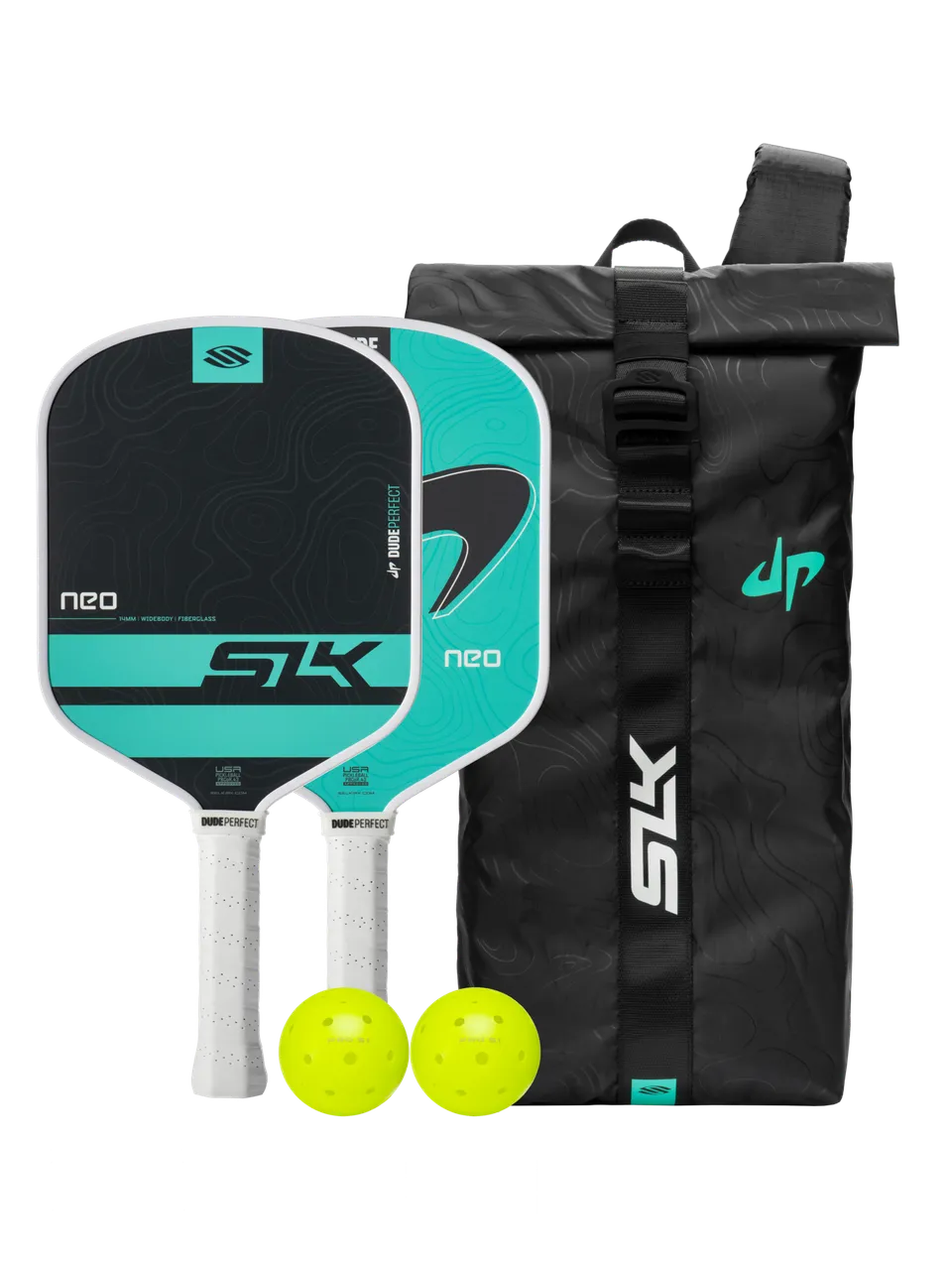 dude-perfect-x-slk-neo-fiberglas-pickleball-paddel-bundle image 1