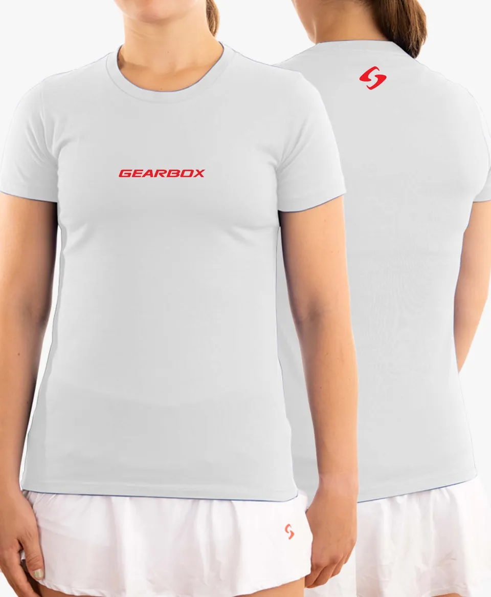 gearbox-emblem-womens-cotton-tee-white-damen-baumwollshirt image 1