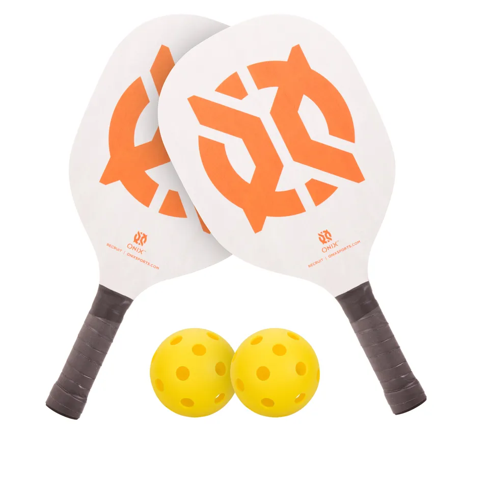 onix-pickleball-recruit-pickleball-starter-set-2-holz-paddles-b-lle image 1